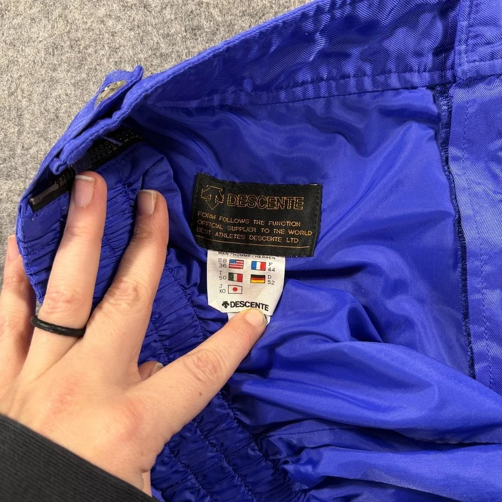 Vintage Descente Snow Pants Mens 36 Blue Entrant‎ SC Insulated Ski Snowboard 90s